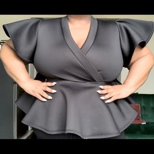 Structured peplum top